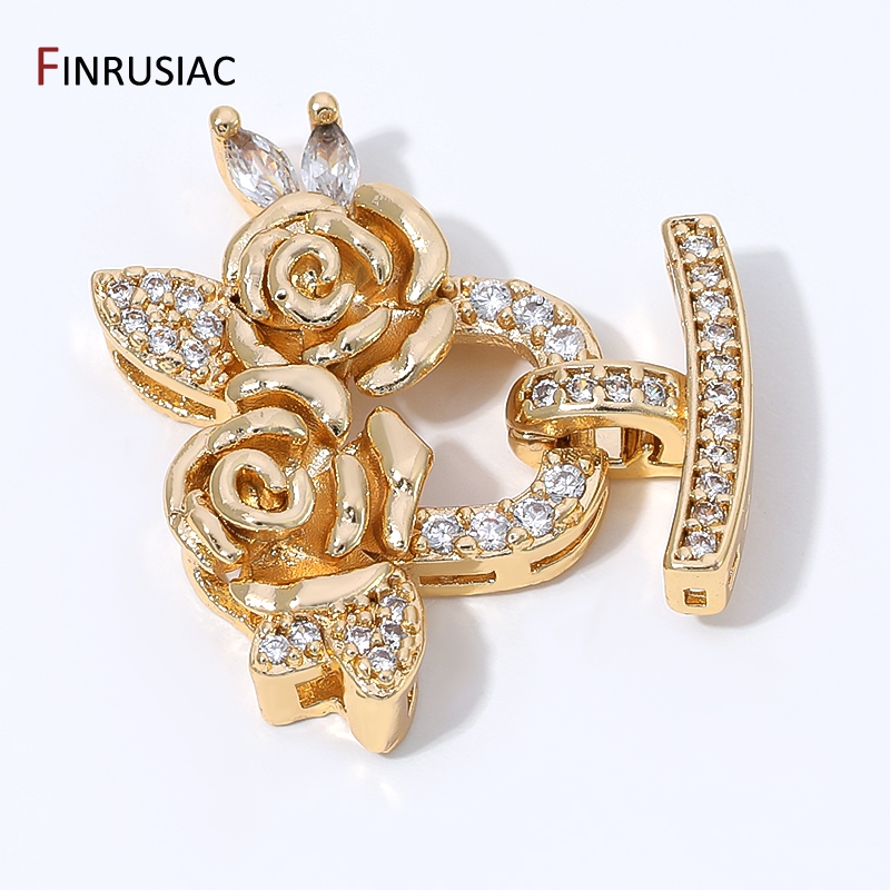 Art Craft Ideas - 14K Altın Kaplama Pirinç Zirkon Çiçek