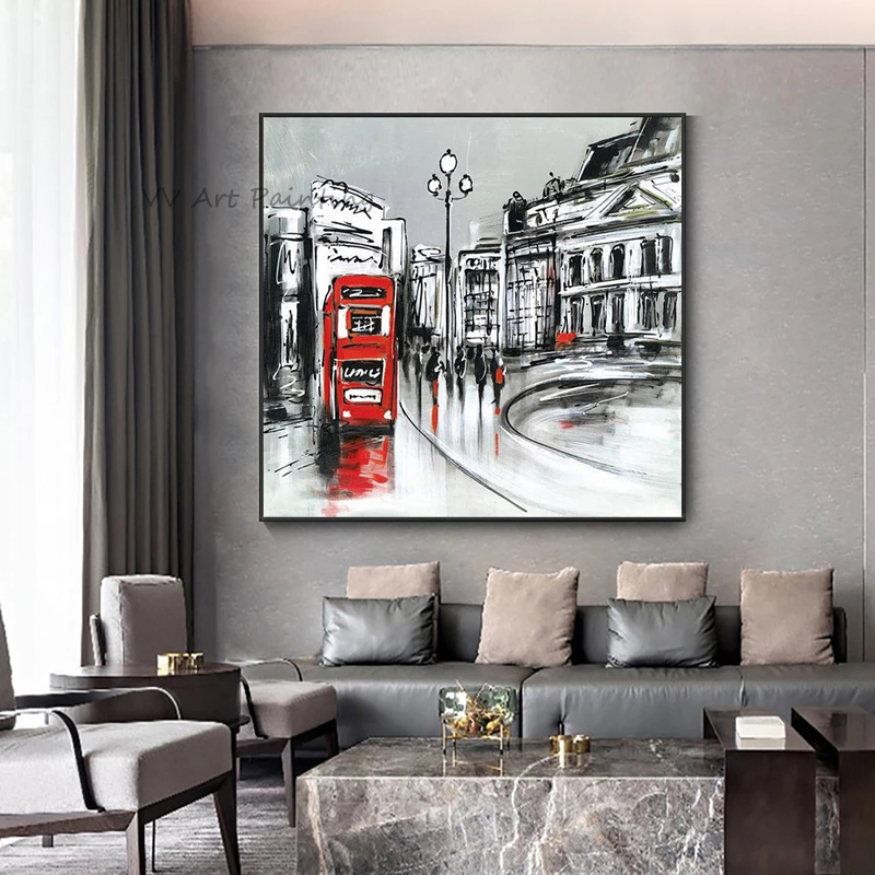 Painting Knife Palette - Kare Palet Bıçağı Londra Kırmızı Otobüs