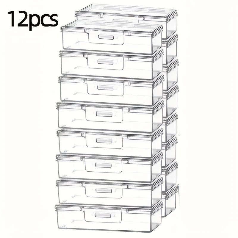 Art Craft Organizer - 12 adet Kapaklı Şeffaf Plastik Saklama