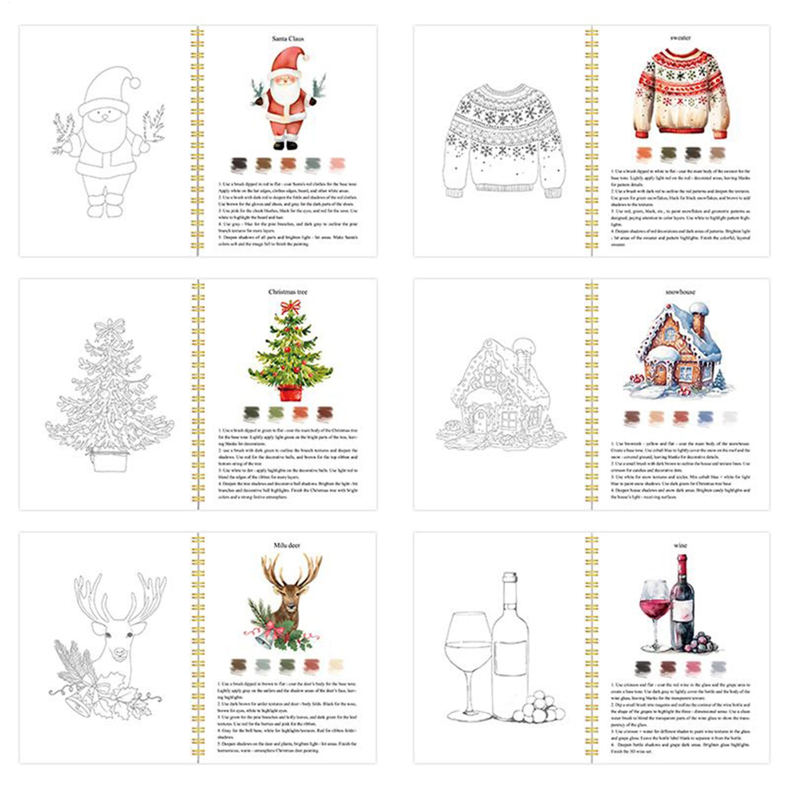 Art Craft For Christmas - Başlangıç ​​Seviyesi Suluboya Çalışma Kitabı Noel