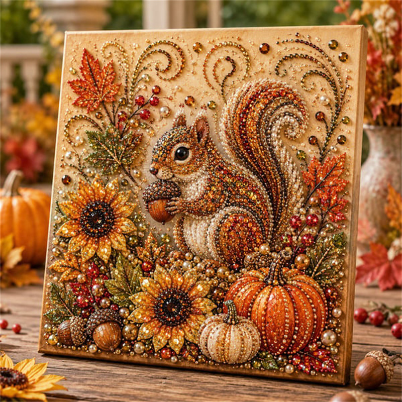 Art Craft Flower - Sonbahar Elmas İnci Boyama Seti Sonbahar