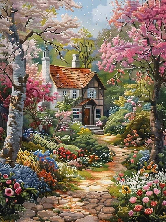 Art Craft Flower - Elmas Mozaik Sanatı Ev Dekorasyonu Çiçek