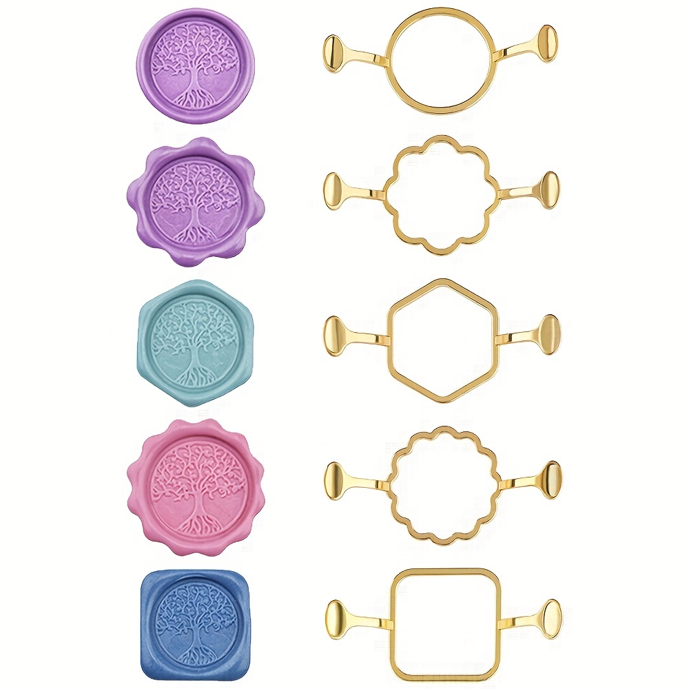 Batik Wax Kit - 5 paket Altıgen Kare Metal mühür