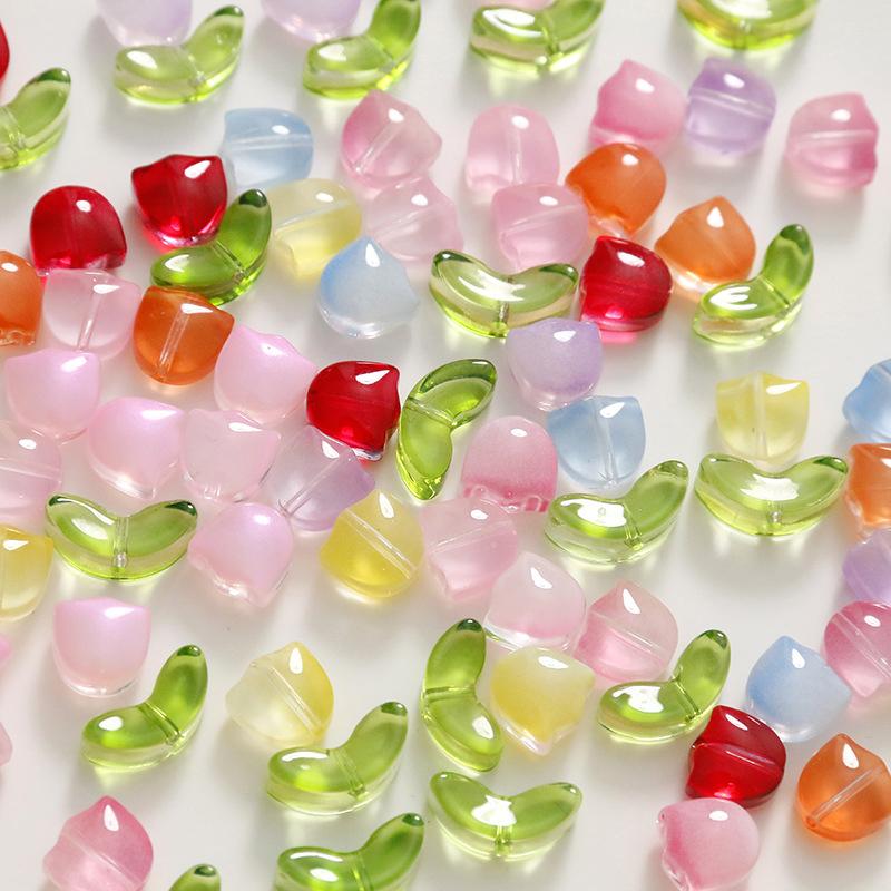 Art Craft Flower - Lampwork Çiçek Boncukları 30 Adet Çok
