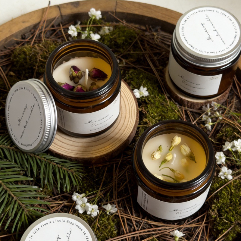 Soy Candle Fragrance Oil - Gül Yasemin Kurutulmuş Çiçek Kokulu Mum.