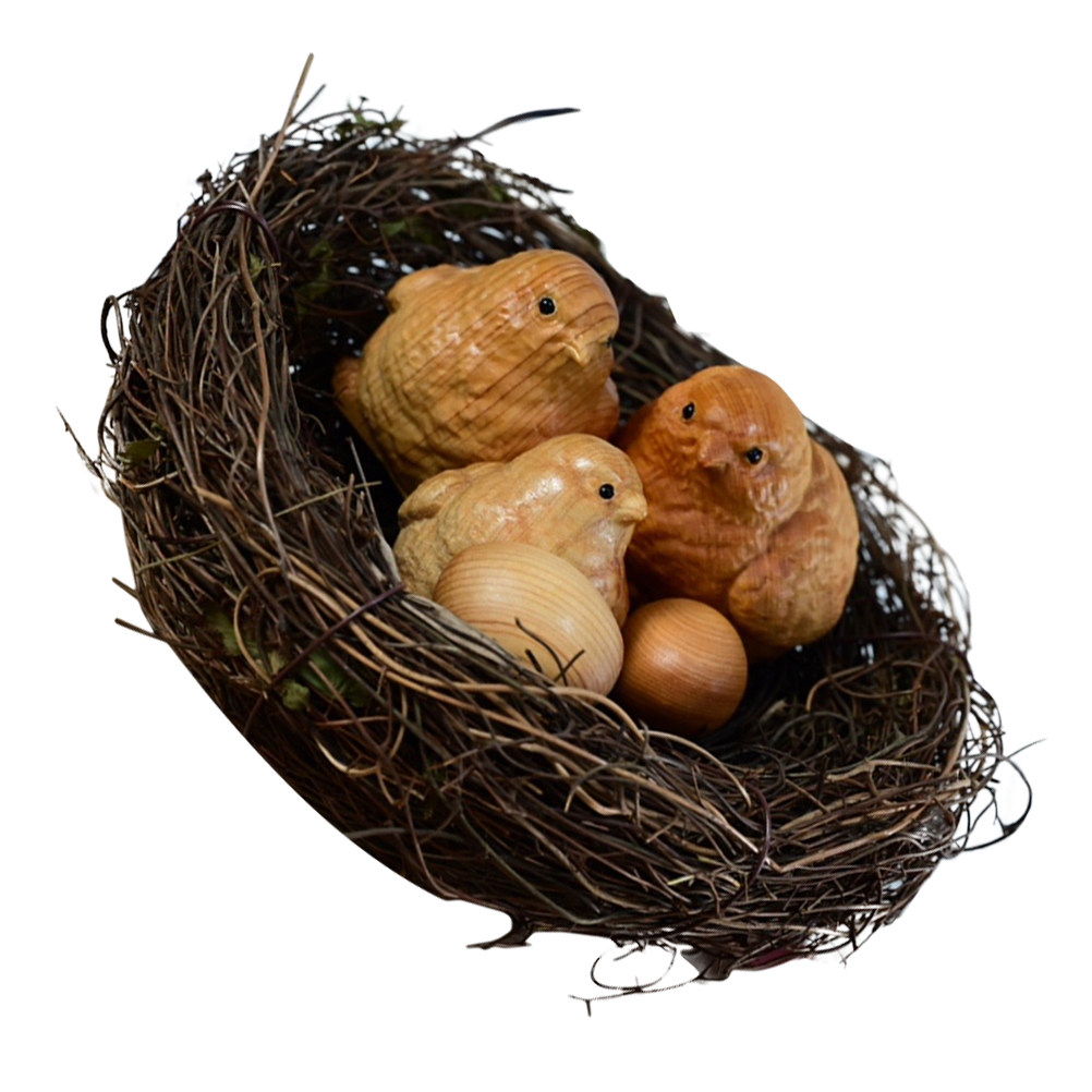 Art Craft Gift Ideas - 1 Set Küçük Civciv Heykeli Doğal