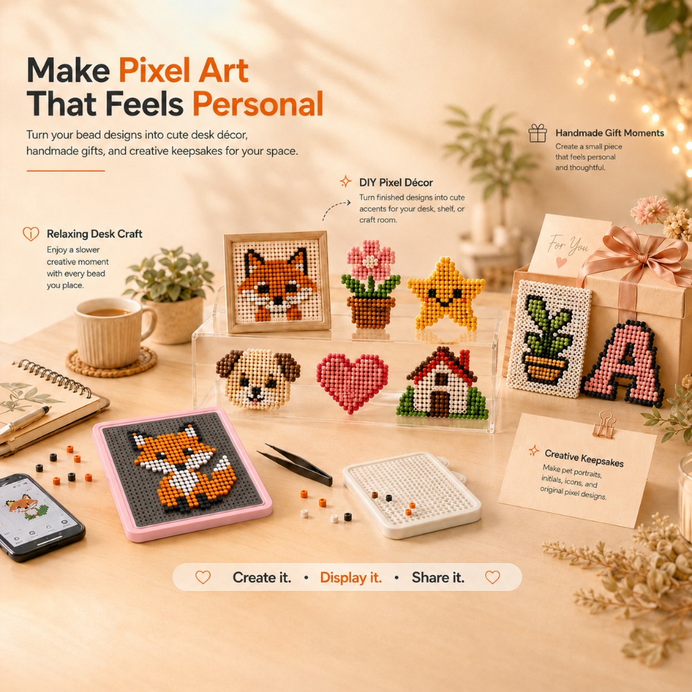 Art Craft Us - LED Akıllı Sigorta Boncuklu Pegboard, Sanat