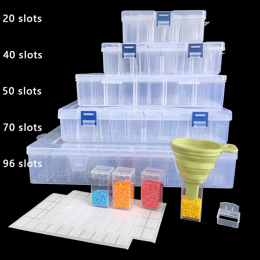 Art Craft Organizer - Kare Plastik Elmas Boyama Saklama Kutusu