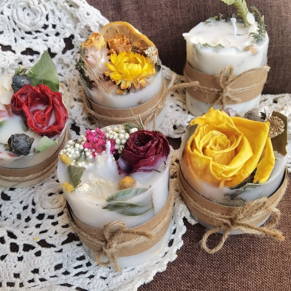 Soy Candle Fragrance Oil - Sanatsal Kurutulmuş Çiçek Aromaterapi Mum Ebedi