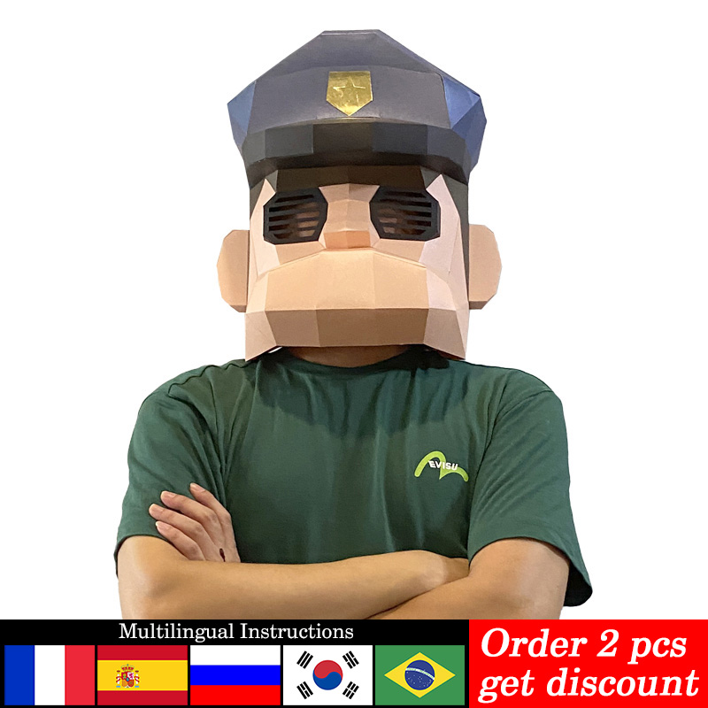 Art Craft Center - Karikatür polis maskesi kağıt modeli, küçük