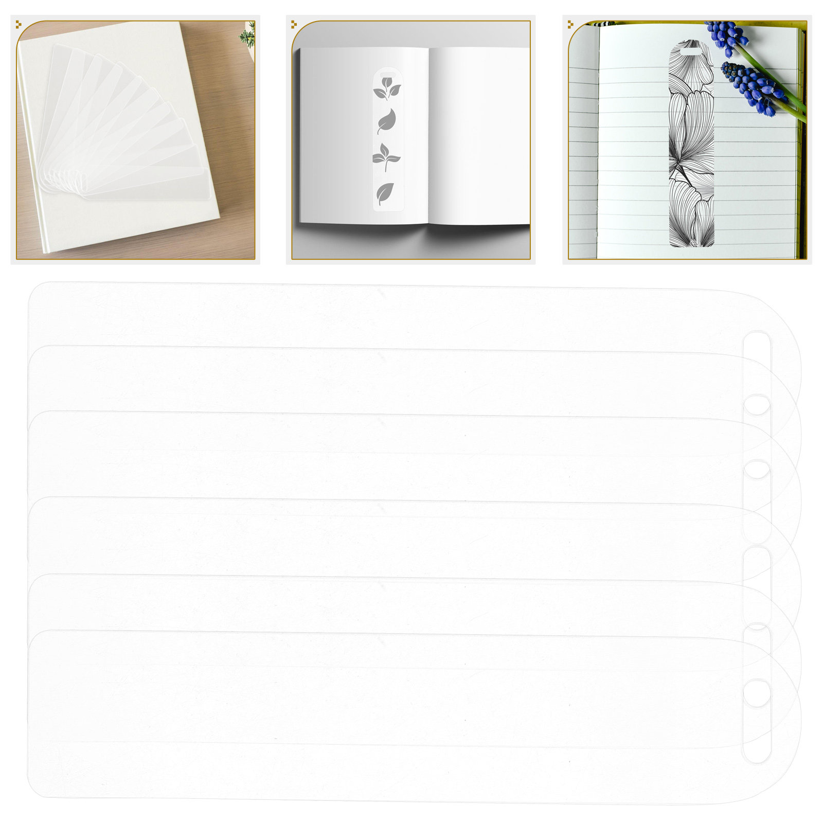 Art Craft Gift Ideas - 10 Adet Şeffaf Akrilik Kitap Ayracı