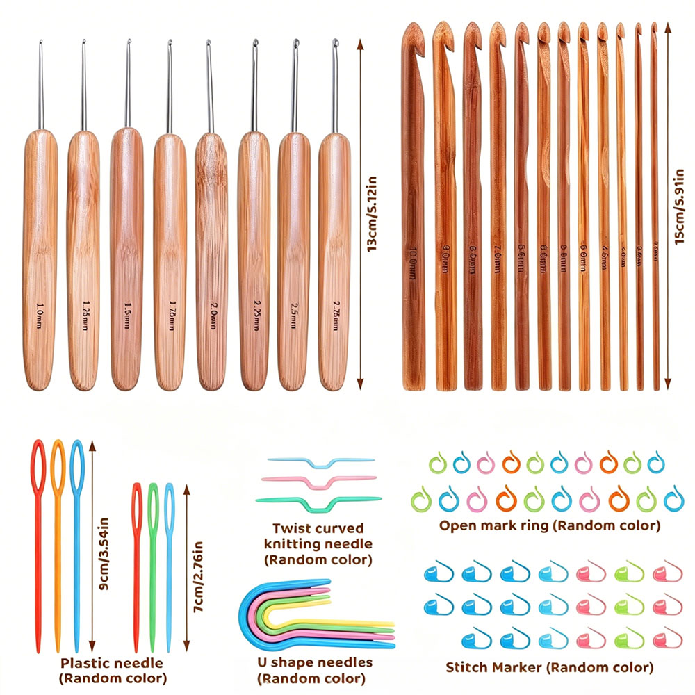 74 Parça Bambu Tığ Seti İplik  - Art Craft Store incelemesi ve fiyatı